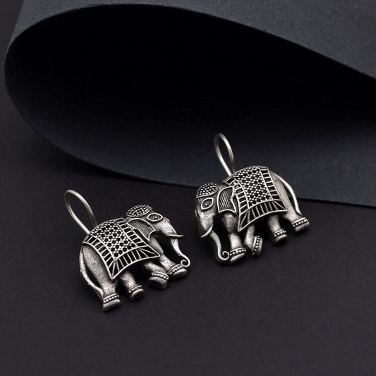 Silver Color Oxidised Earrings (GSE2954SLV)