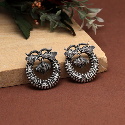 Silver Color Oxidised Earrings (GSE2955SLV)