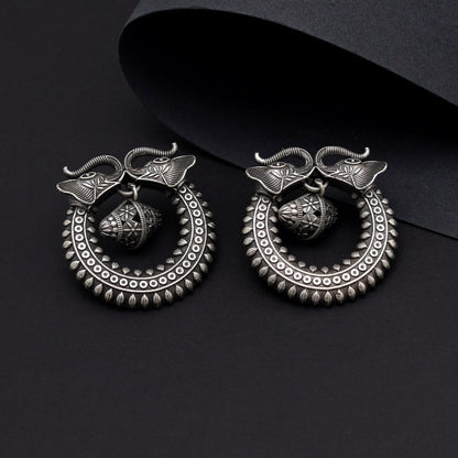 Silver Color Oxidised Earrings (GSE2955SLV)