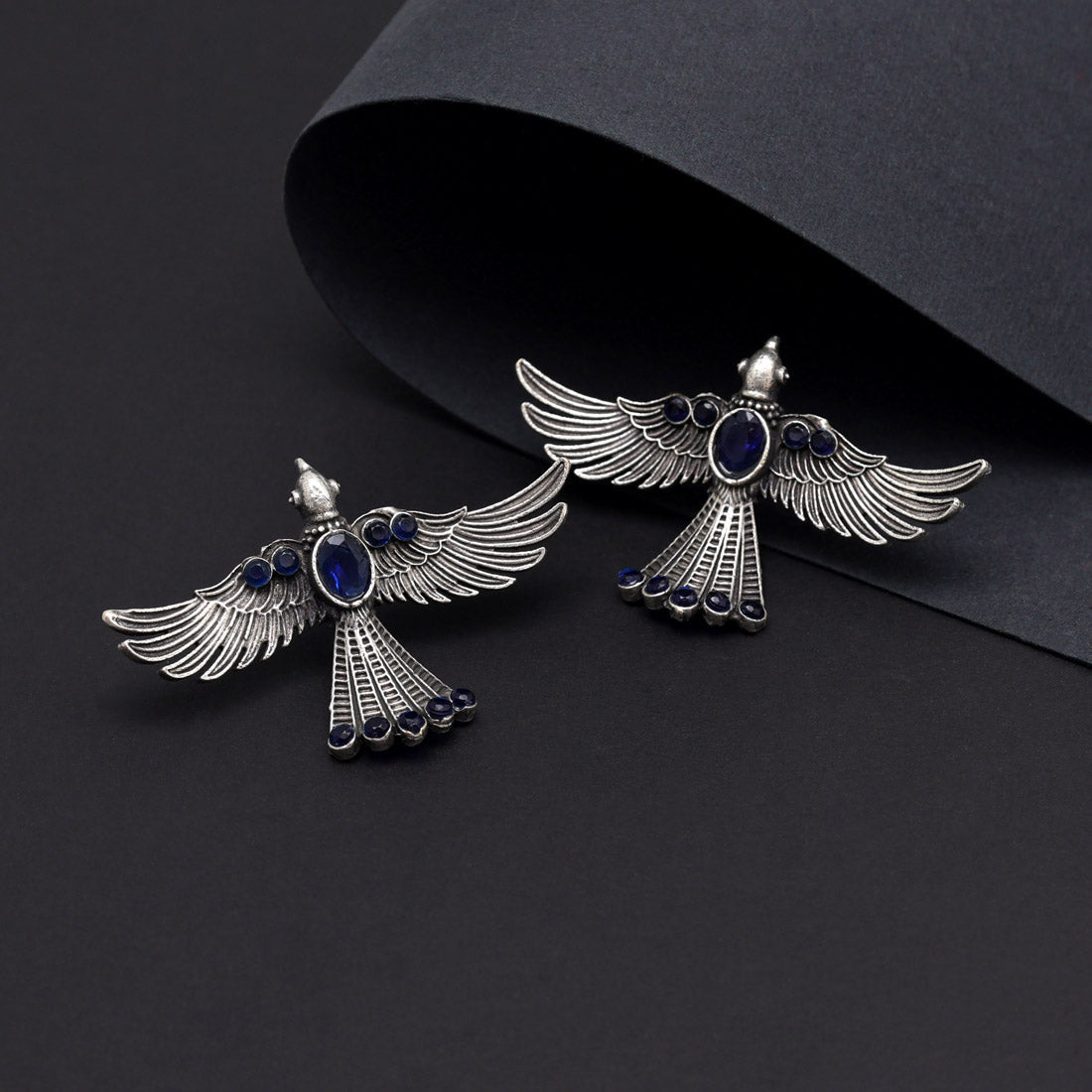 Blue Color Oxidised Earrings (GSE2957BLU)