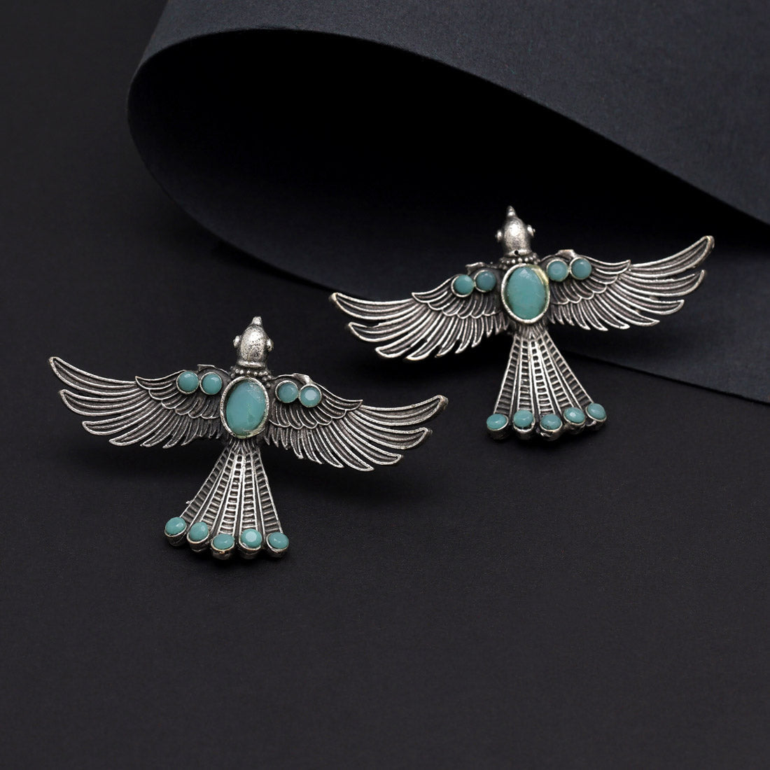 Sky Blue Color Oxidised Earrings (GSE2957SBLU)