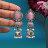 Pink Color Monalisa Stone Oxidised Earrings (GSE2958PNK)