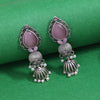 Pink Color Monalisa Stone Oxidised Earrings (GSE2958PNK)