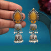 Yellow Color Monalisa Stone Oxidised Earrings (GSE2958YLW)
