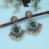 Green Color Oxidised Earrings (GSE2961GRN)