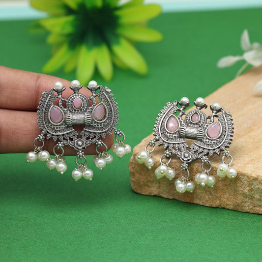 Pink Color Oxidised Earrings (GSE2962PNK)