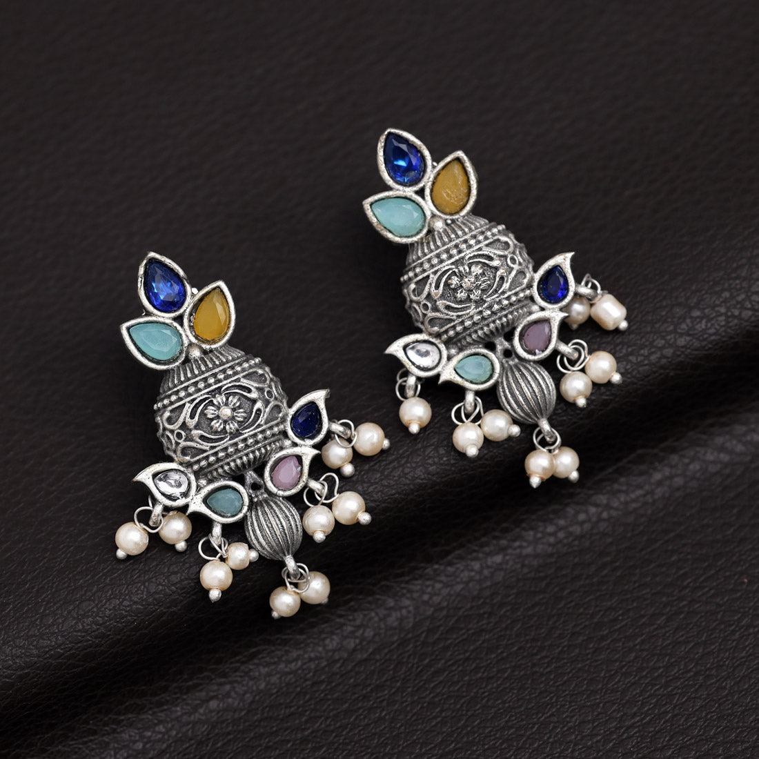 Multi Color Oxidised Earrings (GSE2963MLT)
