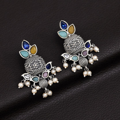 Multi Color Oxidised Earrings (GSE2963MLT)
