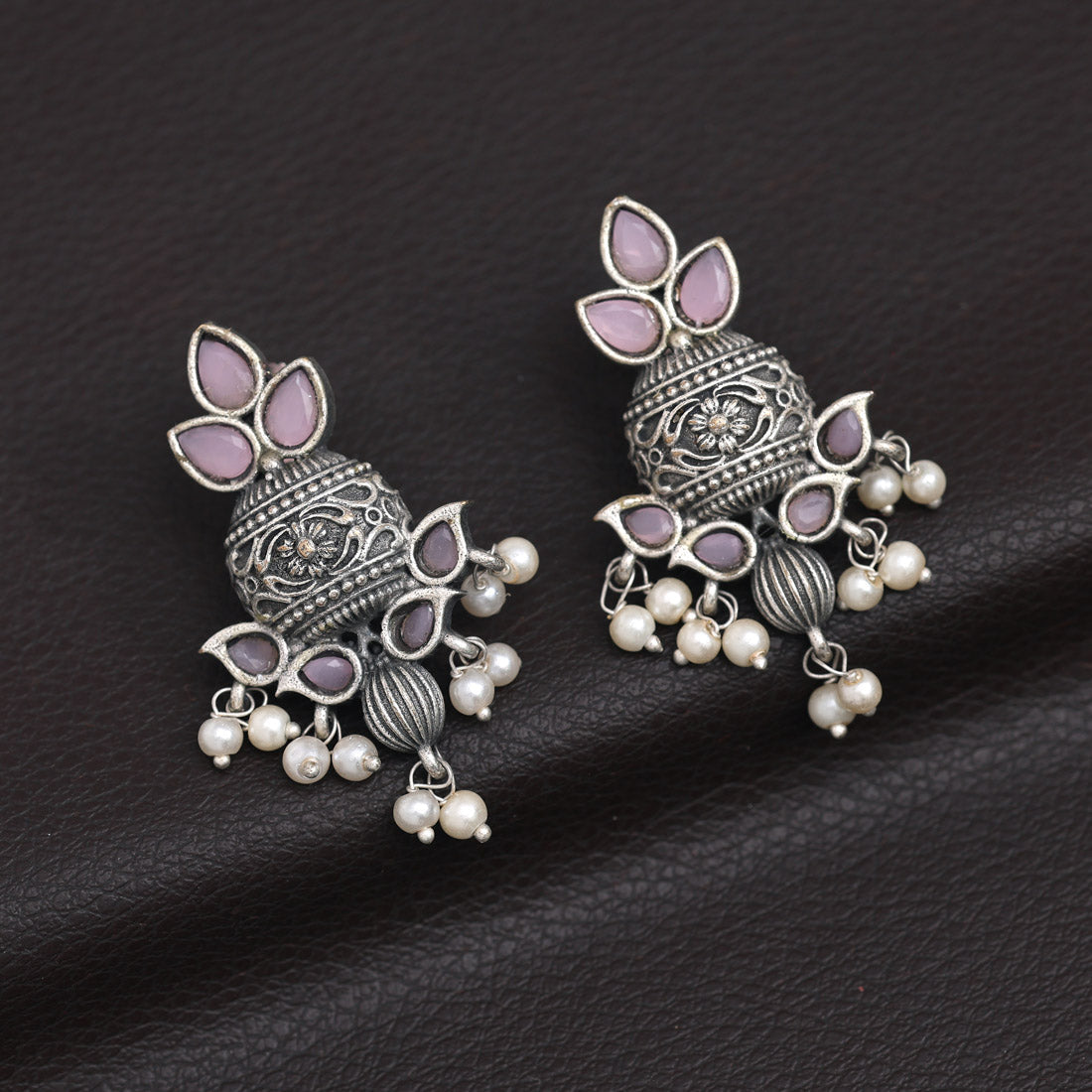 Pink Color Oxidised Earrings (GSE2963PNK)