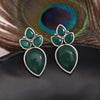 Green Color Oxidised Earrings (GSE2965GRN)