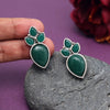 Green Color Oxidised Earrings (GSE2965GRN)