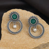 Green Color  Oxidised Earrings (GSE2966GRN)