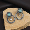 Pista Green Color Oxidised Earrings (GSE2966PGRN)