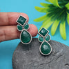 Green Color Oxidised Earrings (GSE2969GRN)