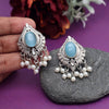 Sky Blue Color Oxidised Earrings (GSE2970SBLU)