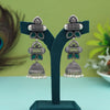 Green Color Oxidised Earrings (GSE2972GRN)