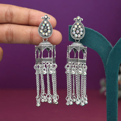 Silver Color Oxidised Earrings (GSE2979SLV)