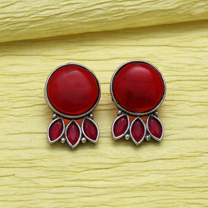 Maroon Color Oxidised Earrings (GSE2991MRN)