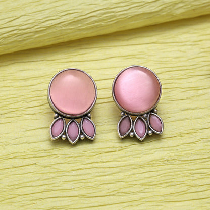 Pink Color Oxidised Earrings (GSE2991PNK)