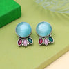 Sky Blue Color Oxidised Earrings (GSE2991SBLU)