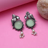 Light Green Color Oxidised Earrings (GSE2994LGRN)