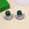 Green Color Oxidised Earrings (GSE2995GRN)