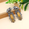 Mustard Yellow Color Oxidised Earrings (GSE2996MYLW)