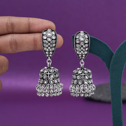 Silver Color Oxidised Earrings (GSE3007SLV)