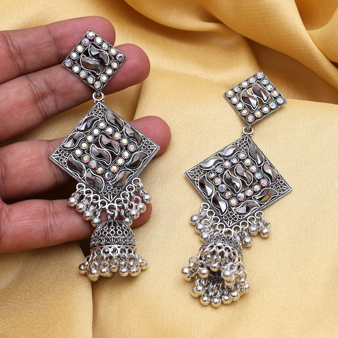 Silver Color Oxidised Earrings (GSE3013SLV)