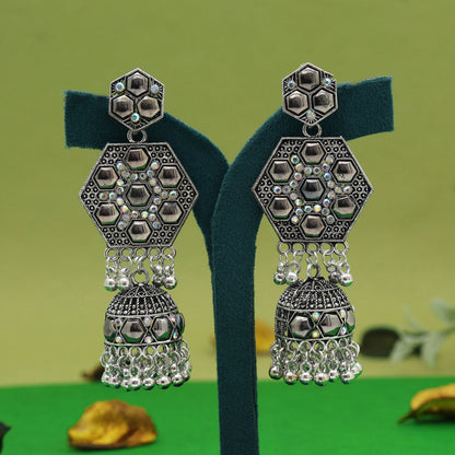 Silver Color Oxidised Earrings (GSE3034SLV)