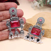 Ruby Color Oxidised Earrings (GSE3073RUBY)