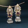 Gold & Silver Color Handmade In Jaipur On Brass Metal Oxidised Earrings (GSE3075GS)