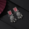 Dark Peach Color Oxidised Earrings (GSE3078DPCH)