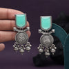 Light Green Color Oxidised Earrings (GSE3078LGRN)