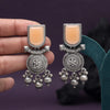 Peach Color Oxidised Earrings (GSE3078PCH)