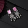 Pink Color Oxidised Earrings (GSE3078PNK)