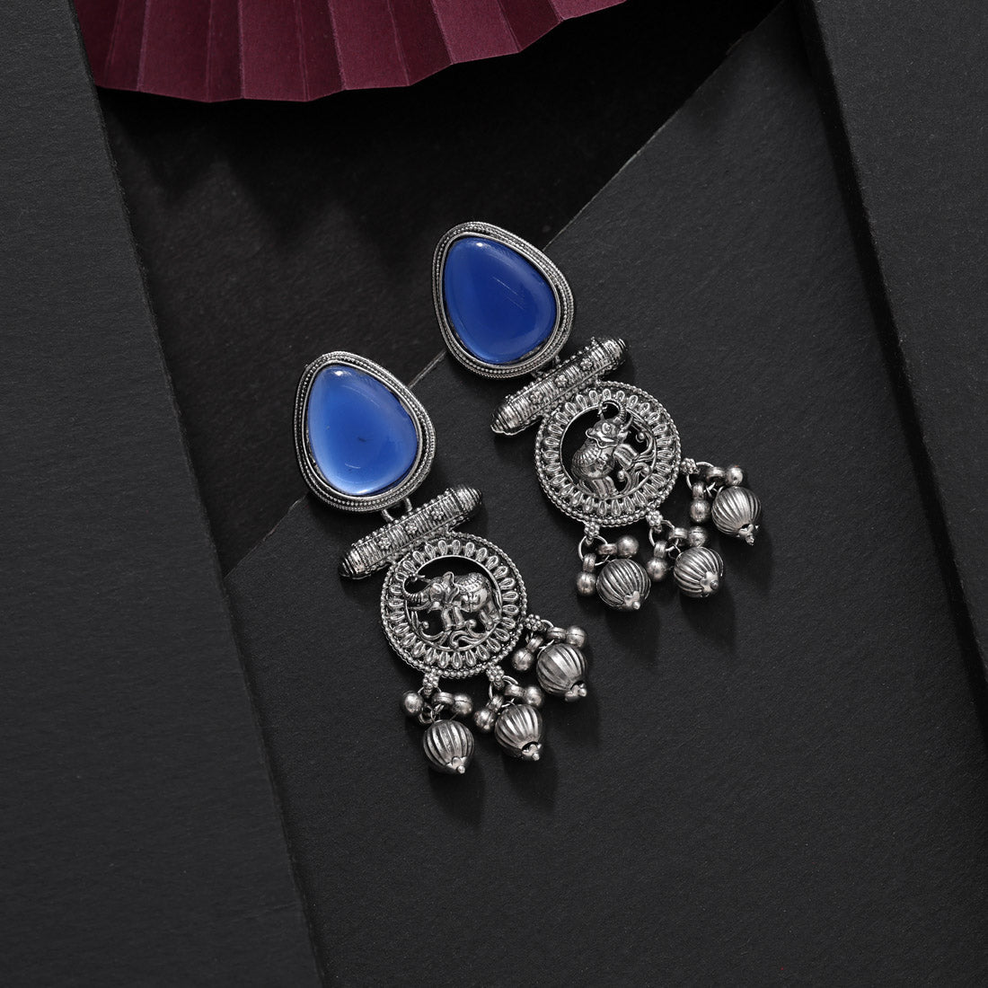 Blue Color Oxidised Earrings (GSE3079BLU)