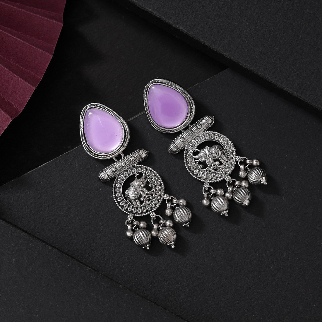Light Purple Color Oxidised Earrings (GSE3079LPRP)