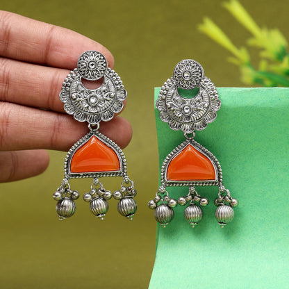 Orange Color Oxidised Earrings (GSE3080ORG)