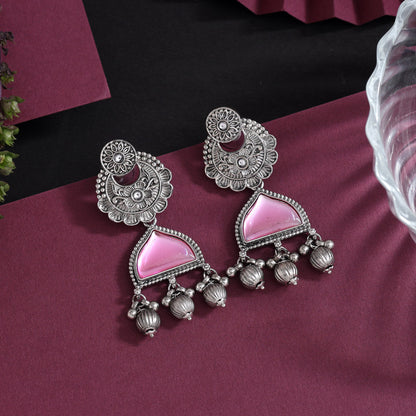 Pink Color Oxidised Earrings (GSE3080PNK)