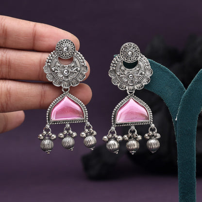 Pink Color Oxidised Earrings (GSE3080PNK)