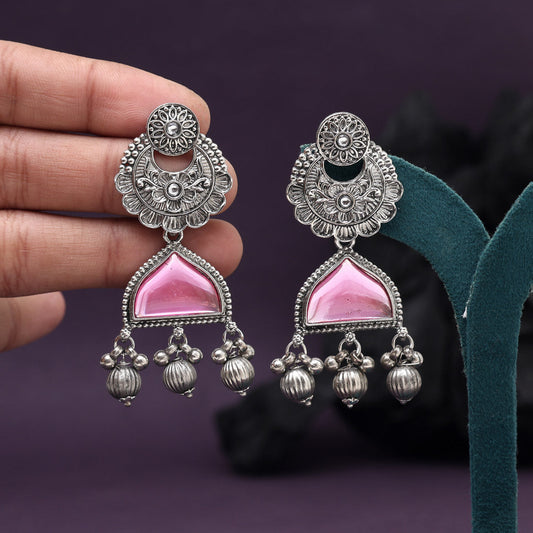 Pink Color Oxidised Earrings (GSE3080PNK)