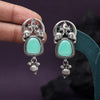 Light Green Color Oxidised Earrings (GSE3081LGRN)