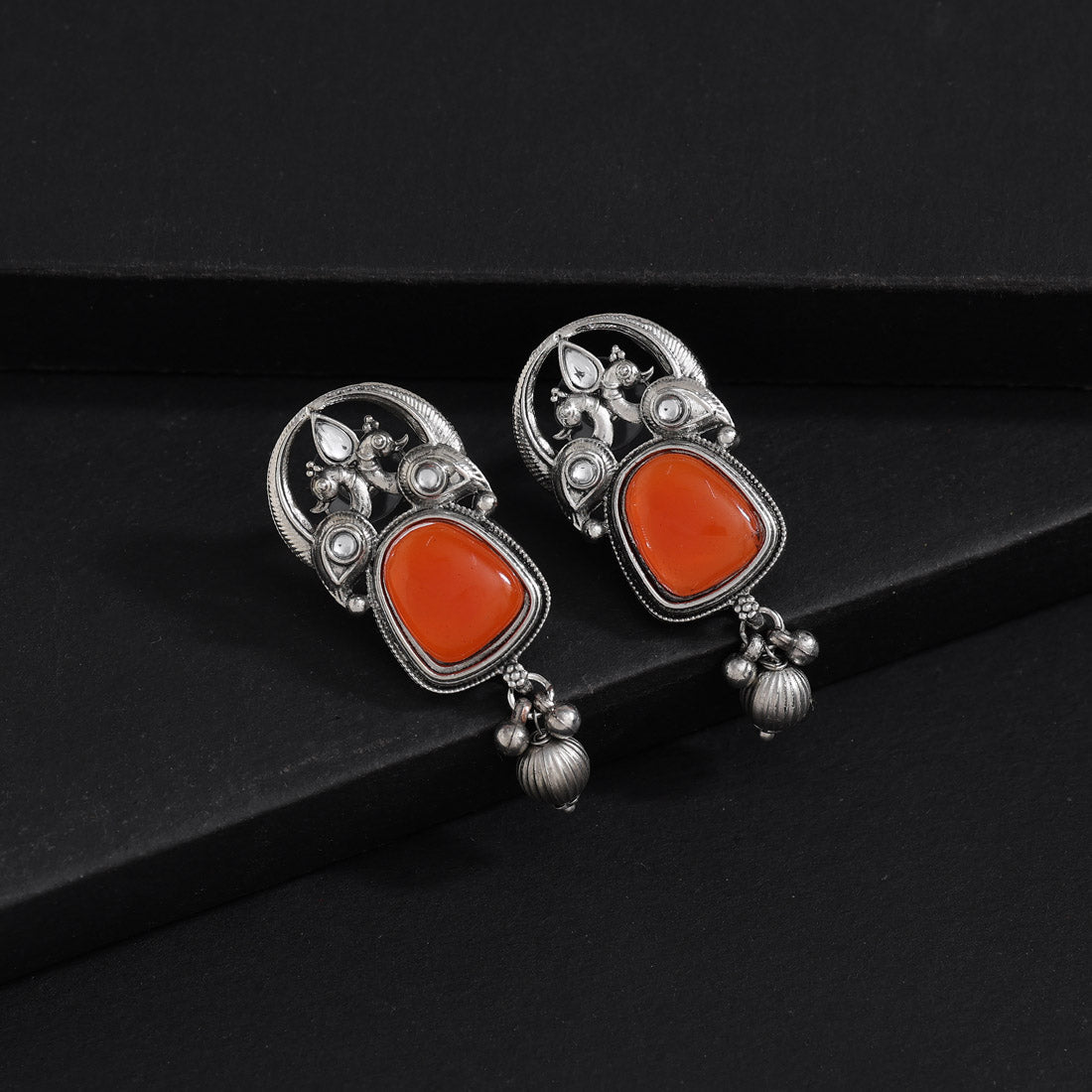 Orange Color Oxidised Earrings (GSE3081ORG)