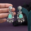 Light Green Color Oxidised Earrings (GSE3082LGRN)