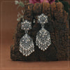 Silver Color Glass Stone Oxidised Earrings