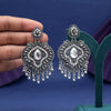 Silver Color Glass Stone Oxidised Earrings