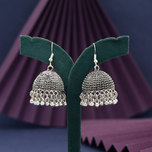 Silver Color Oxidised Earrings