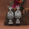 Silver Color Glass Stone Oxidised Earrings