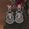 Multi Color Glass Stone Oxidised Earrings